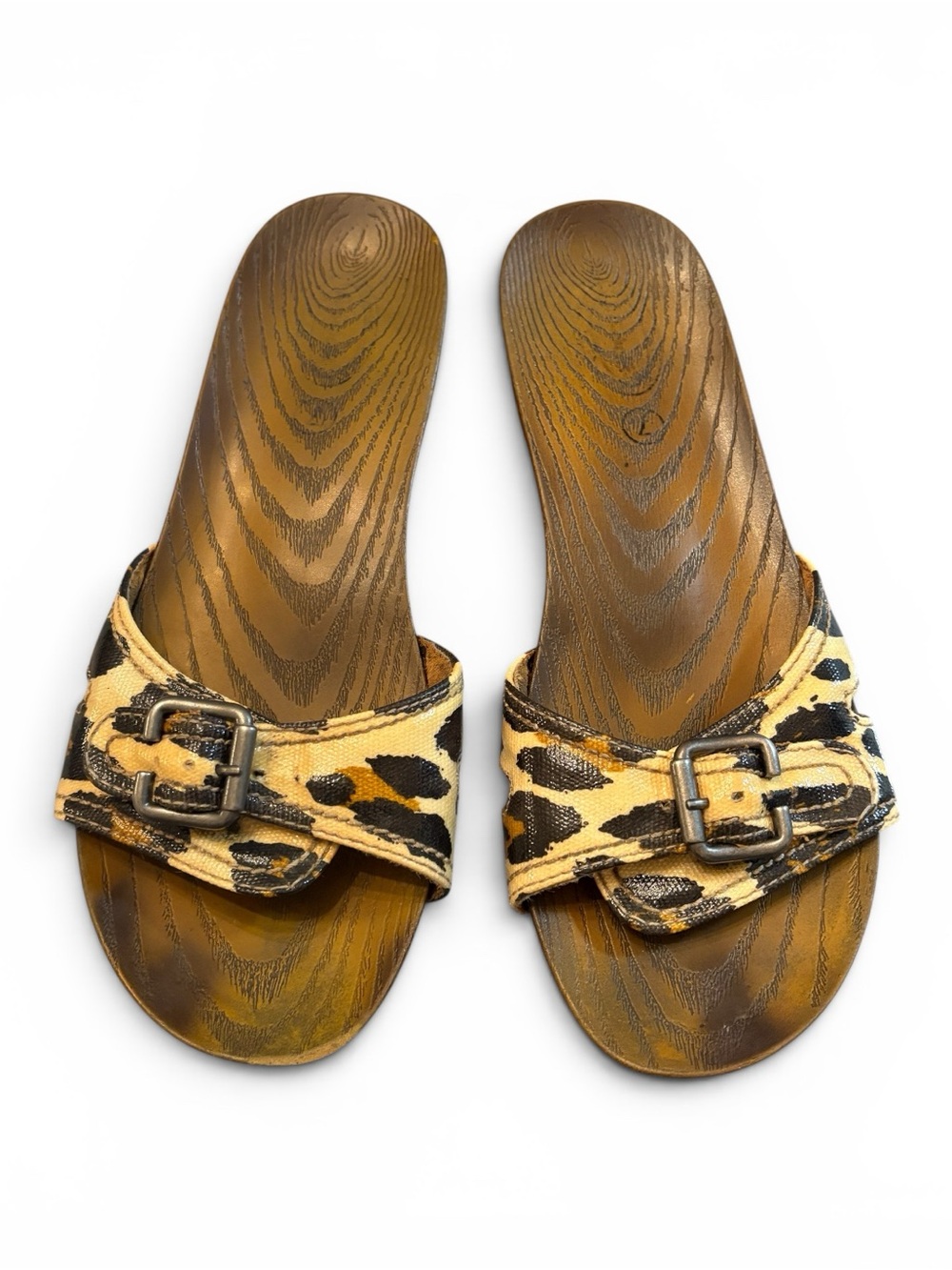 Leopard Print Buckle Slide Sandals - size 7    SKU: 0030